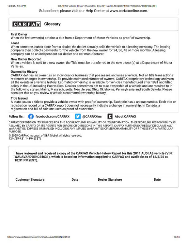 2011 Audi A8 quattro