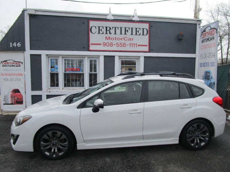 2015 Subaru Impreza for sale at CERTIFIED MOTORCAR LLC in Roselle Park NJ