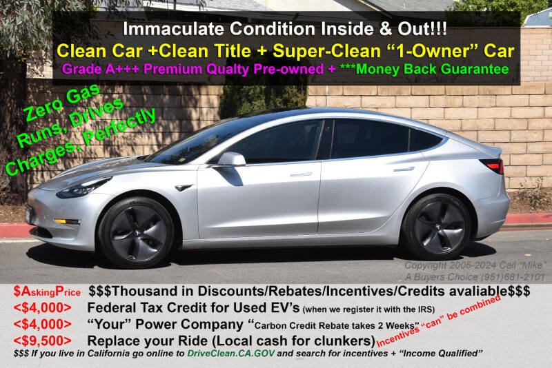 2018 Tesla Model 3 for sale at A Buyers Choice in Jurupa Valley CA