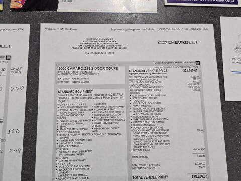 2000 Chevrolet Camaro Z28
