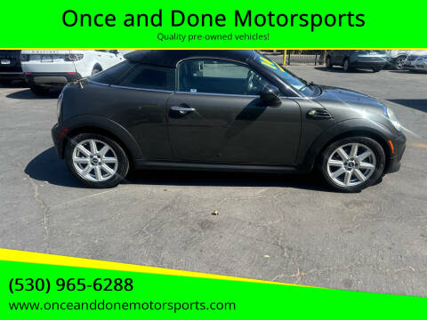 2014 MINI Coupe for sale at Once and Done Motorsports in Chico CA