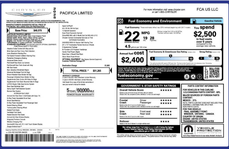 2025 Chrysler Pacifica Limited