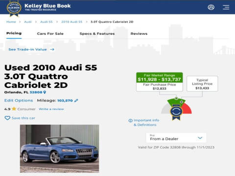 2010 Audi S5 3.0T quattro Premium Plus