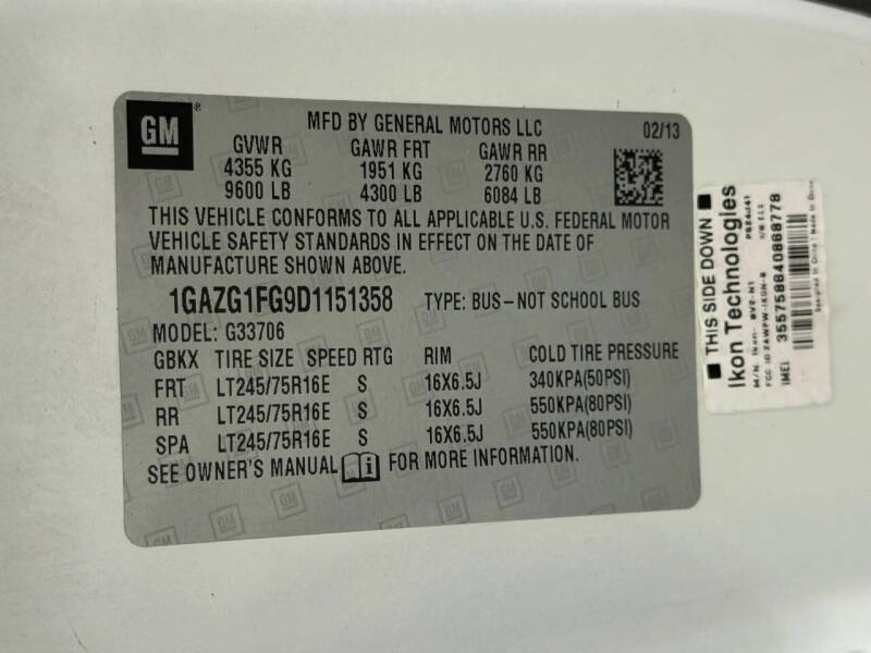 2013 Chevrolet Express LT 3500