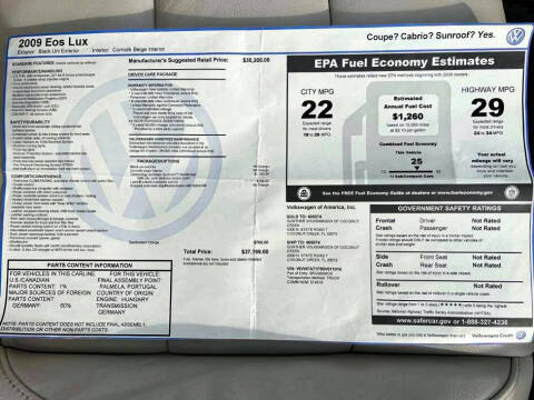 2009 Volkswagen Eos Lux