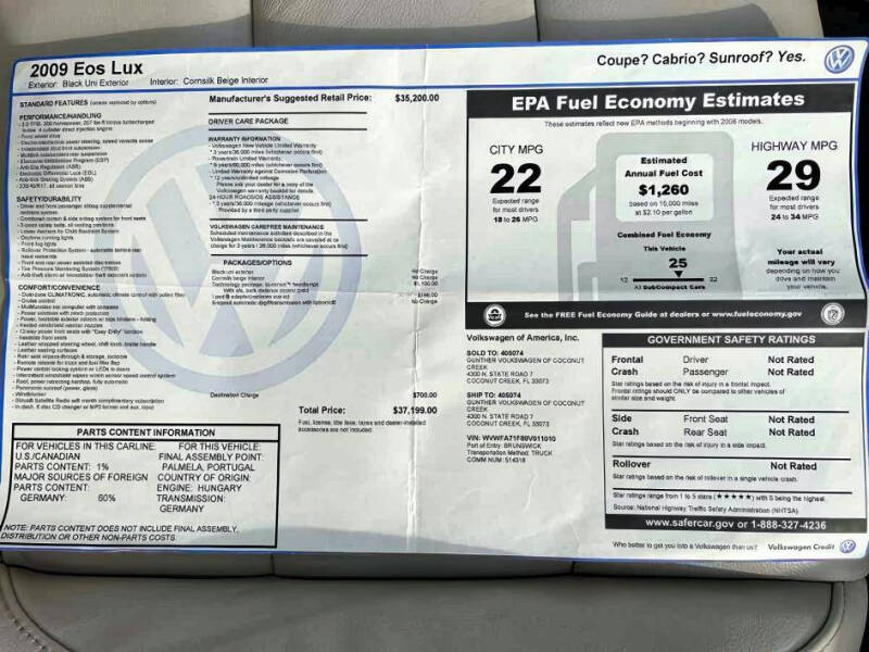 2009 Volkswagen Eos Lux