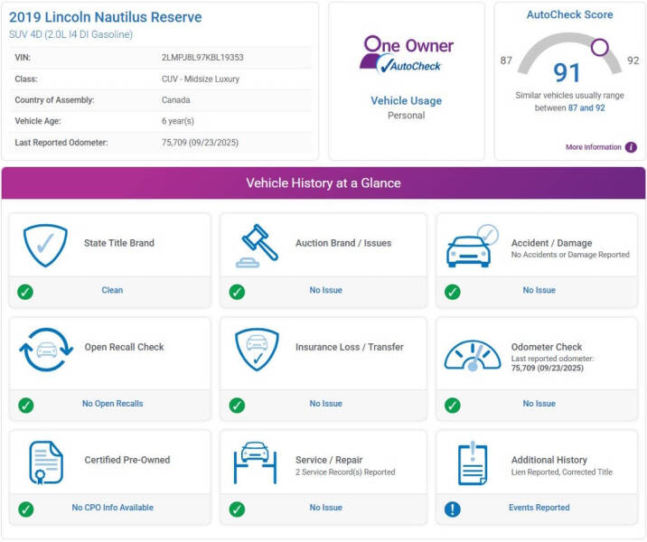 2019 Lincoln Nautilus Reserve