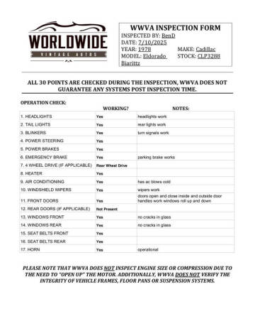 1978 Cadillac Eldorado Biarritz