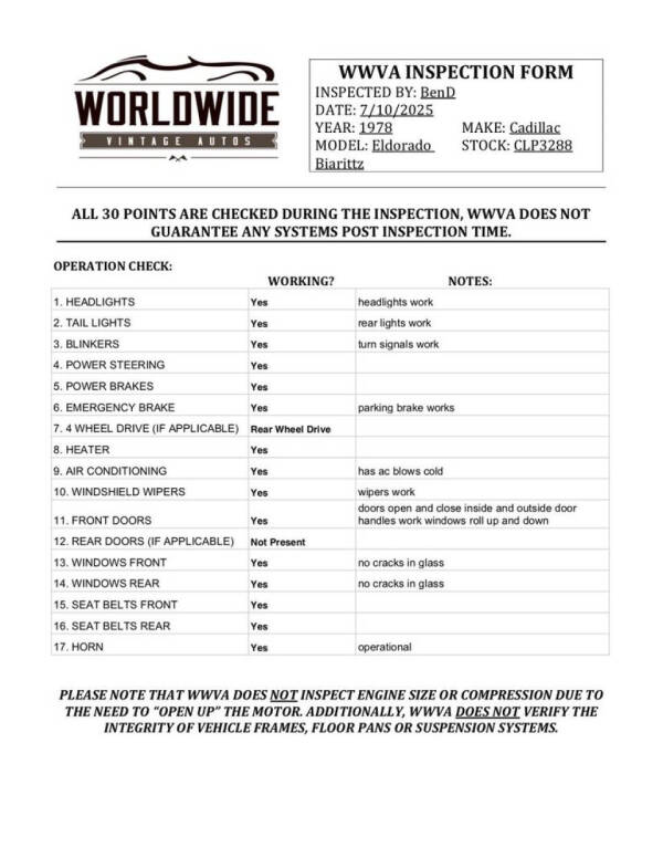 1978 Cadillac Eldorado Biarritz