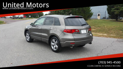 2007 Acura RDX for sale at United Motors in Fredericksburg VA