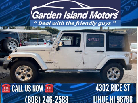 2015 Jeep Wrangler Unlimited for sale at Garden Island Motors in Lihue HI