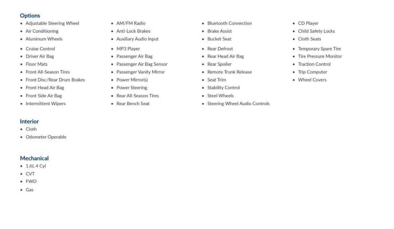 2017 Nissan Versa 1.6 S