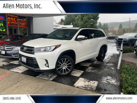 2017 Toyota Highlander for sale at Allen Motors, Inc. in Thousand Oaks CA