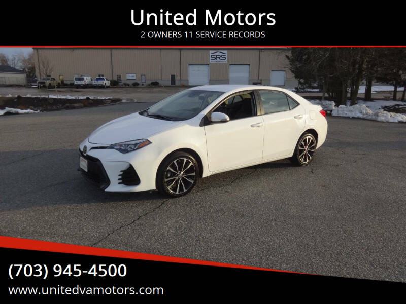 2019 Toyota Corolla for sale at United Motors in Fredericksburg VA