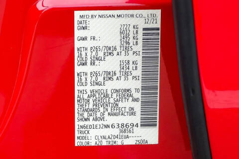 2022 Nissan Frontier S