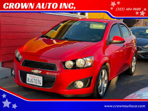 2016 Chevrolet Sonic for sale at CROWN AUTO INC, in South Gate CA