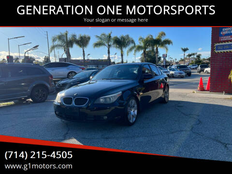 2005 BMW 5 Series for sale at GENERATION ONE MOTORSPORTS in La Habra CA