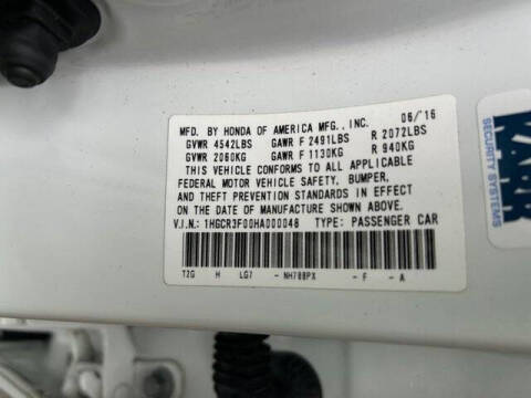 2017 Honda Accord EX-L V6 w/Navi w/Honda Sensing