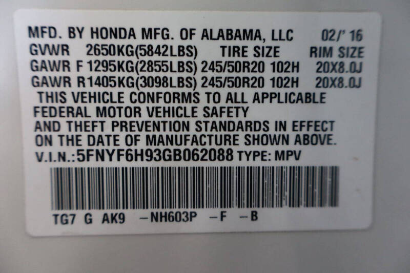 2016 Honda Pilot Touring