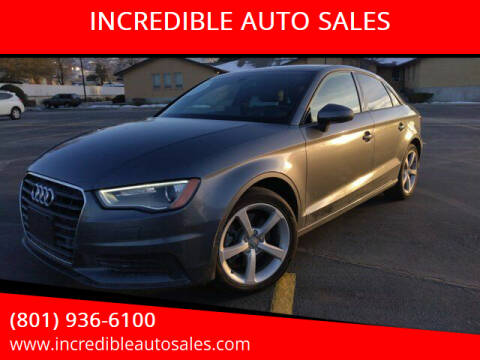 2016 Audi A3 for sale at INCREDIBLE AUTO SALES in Bountiful UT