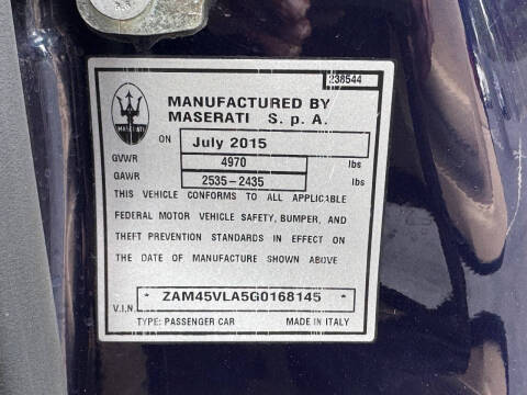 2016 Maserati GranTurismo MC Centennial