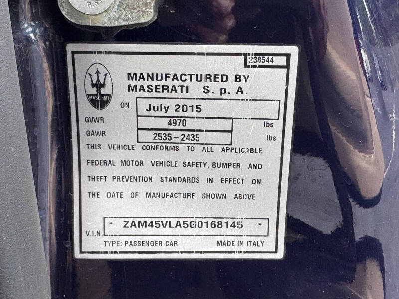 2016 Maserati GranTurismo MC Centennial