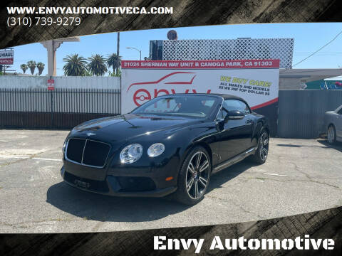 2015 Bentley Continental for sale at Envy Automotive in Canoga Park CA