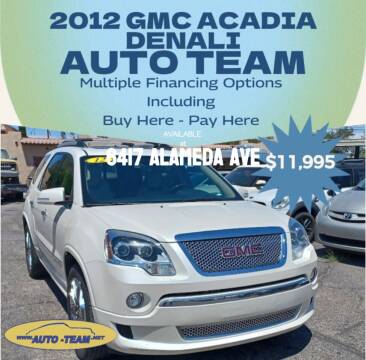 2012 GMC Acadia for sale at AUTO TEAM in El Paso TX