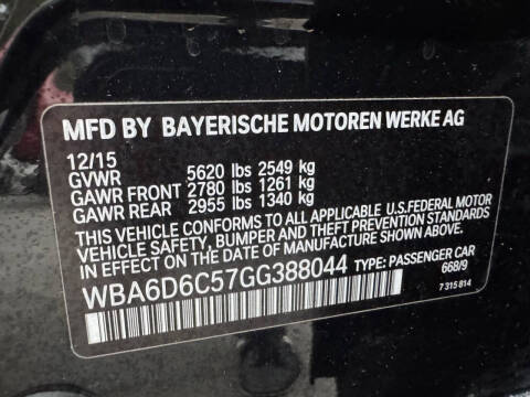 2016 BMW 6 Series 650i xDrive Gran Coupe