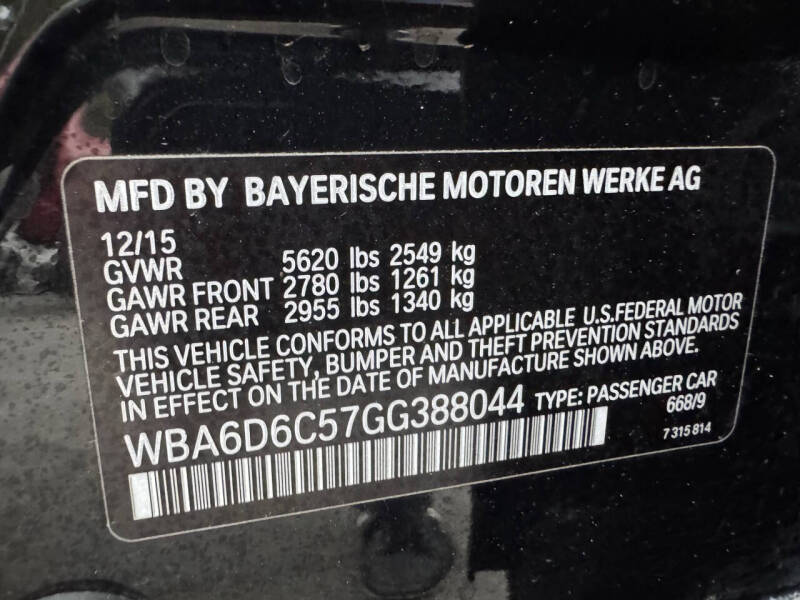 2016 BMW 6 Series 650i xDrive Gran Coupe