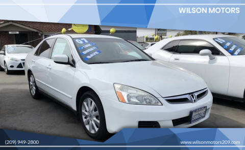 2007 Honda Accord for sale at WILSON MOTORS in Stockton CA