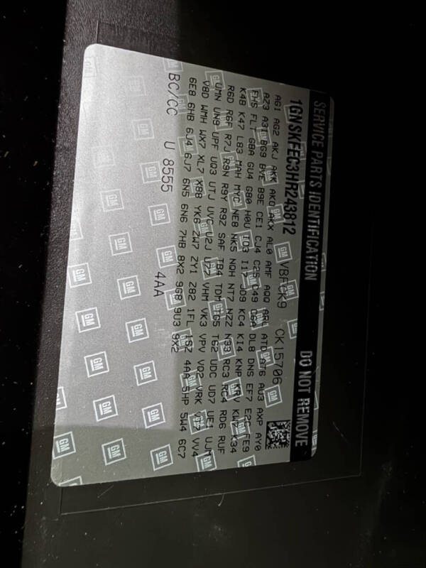 2017 Chevrolet Tahoe Special Service