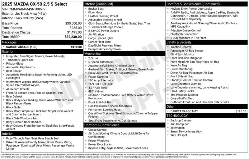 2025 Mazda CX-50 2.5 S Select