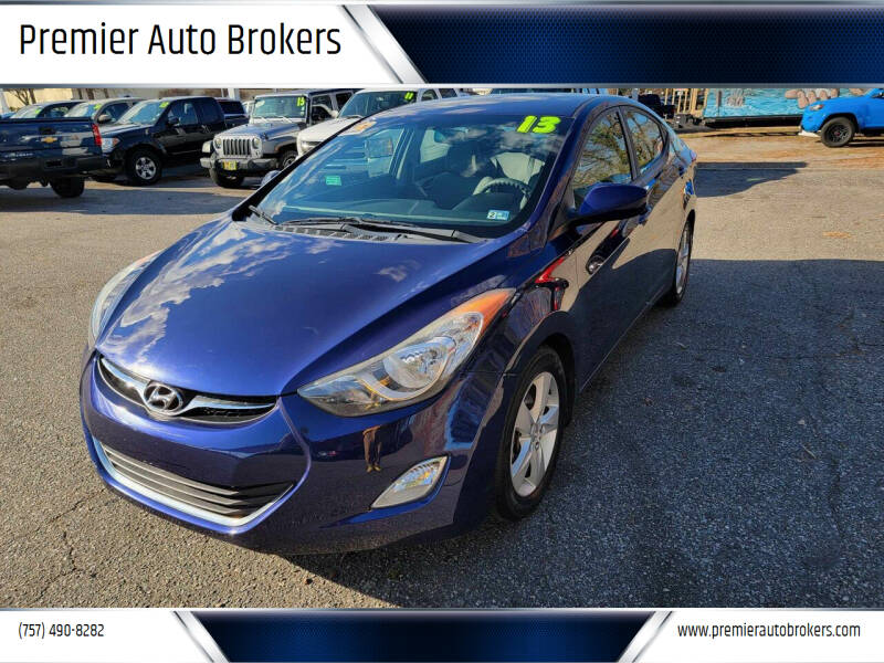 2013 Hyundai Elantra for sale at Premier Auto Brokers in Virginia Beach VA