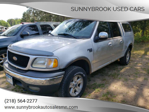 2002 Ford F-150 for sale at SUNNYBROOK USED CARS in Menahga MN