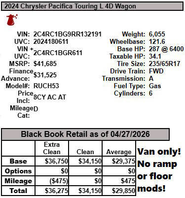 2024 Chrysler Pacifica Touring L