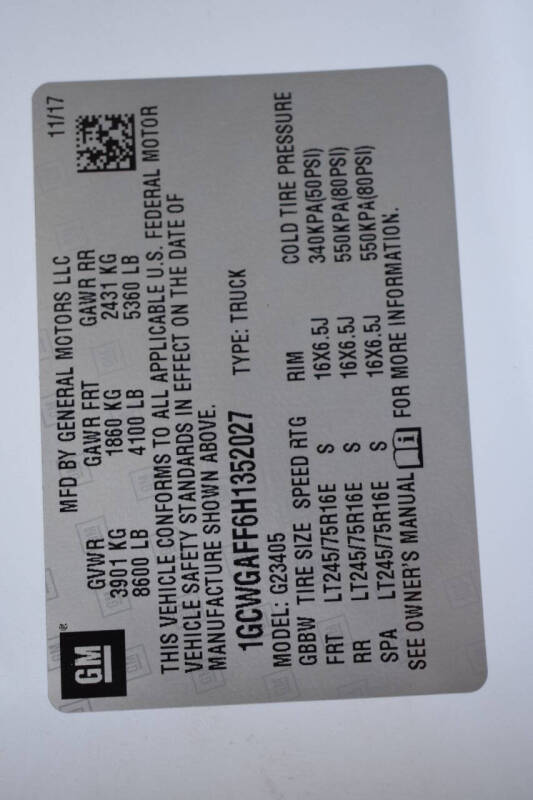 2017 Chevrolet Express 2500