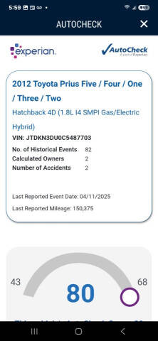 2012 Toyota Prius Two