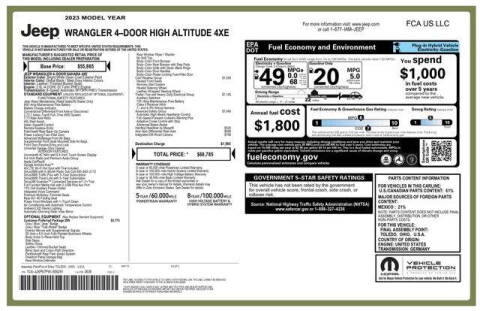 2023 Jeep Wrangler High Altitude 4xe