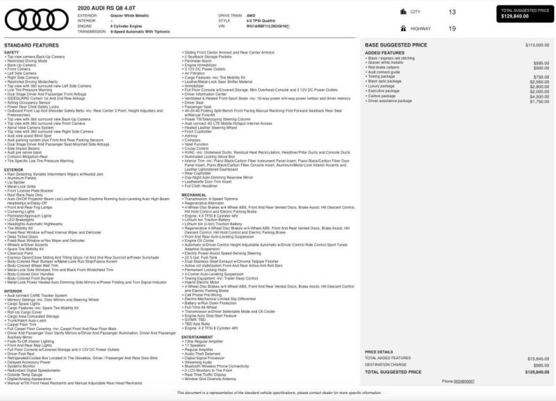 2020 Audi RS Q8 4.0T quattro