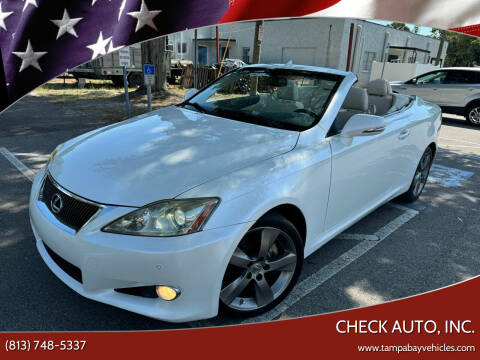 2010 Lexus IS 250C for sale at CHECK AUTO, INC. in Tampa FL