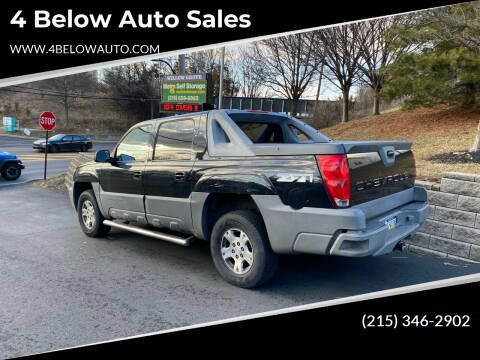 2002 Chevrolet Avalanche for sale at 4 Below Auto Sales in Willow Grove PA