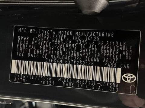 2026 Toyota Corolla SE