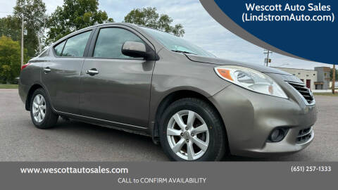 2013 Nissan Versa for sale at Wescott Auto Sales (LindstromAuto.com) in Lindstrom MN