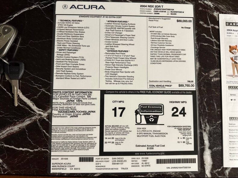 2004 Acura NSX