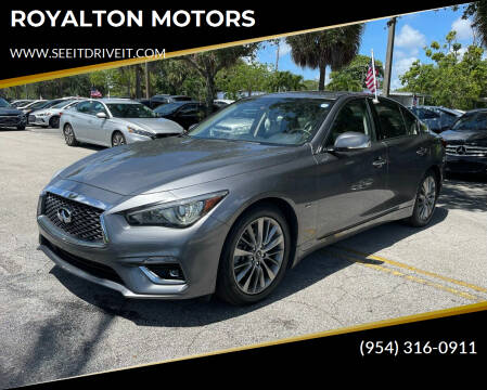 2019 Infiniti Q50 for sale at ROYALTON MOTORS in Plantation FL