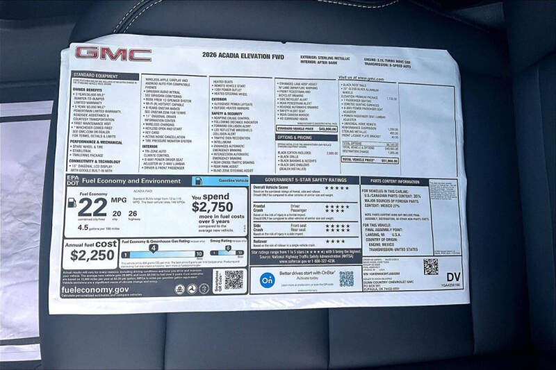2026 GMC Acadia Elevation
