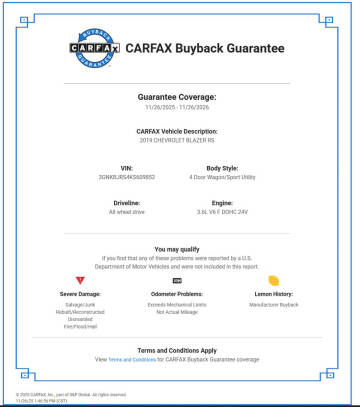 2019 Chevrolet Blazer RS