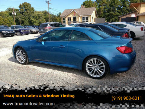 2011 Infiniti G37 Convertible for sale at TMAC Auto Sales & Window Tinting in Durham NC