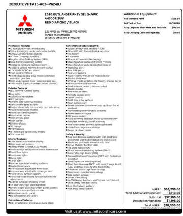 2020 Mitsubishi Outlander PHEV SEL